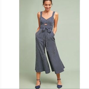 (Anthro)Akemi + Kin Navy Stripe Jumpsuit Sz 6
